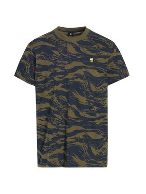 Men's Tiger Camo Crewneck T-Shirt - Shadow Olive - Size Small