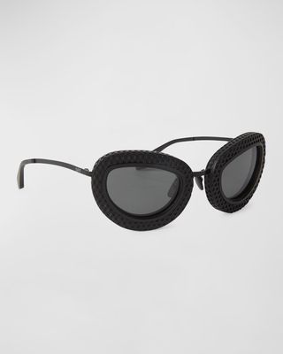 Men's Tokyo Textured Acetate Cat-Eye Sunglasses