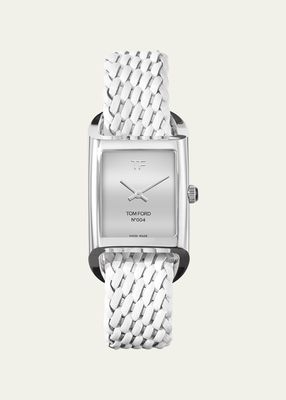 Men's Tom Ford 004 Braided Leather Museum Watch, 27x48mm