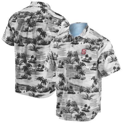 Men's Tommy Bahama Black NC State Wolfpack Tropical Horizons Button-Up Shirt