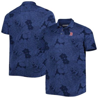Men's Tommy Bahama Charcoal Boston Red Sox Big & Tall Miramar Blooms Polo in Navy