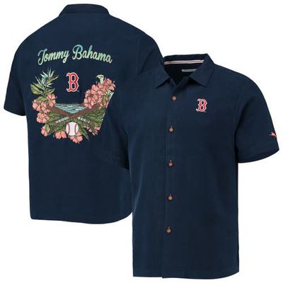 Men's Tommy Bahama Navy Boston Red Sox Baseball Bay Button-Up Shirt