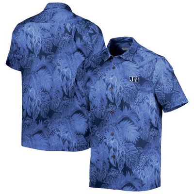 Men's Tommy Bahama Navy Jackson State Tigers Bahama Coast Luminescent Frond Camp IslandZone Button-Up Shirt