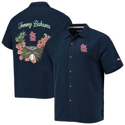 Men's Tommy Bahama Navy St. Louis Cardinals Baseball Bay Button-Up Shirt