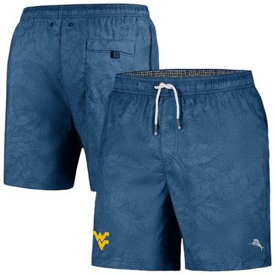 Men's Tommy Bahama Navy West Virginia Mountaineers Naples Layered Leaves Swim Trunks
