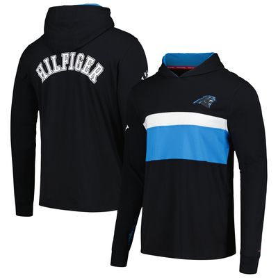 Men's Tommy Hilfiger Black Carolina Panthers Morgan Long Sleeve Hoodie T-Shirt