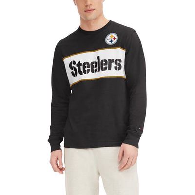 Men's Tommy Hilfiger Black Pittsburgh Steelers Peter Team Long Sleeve T-Shirt