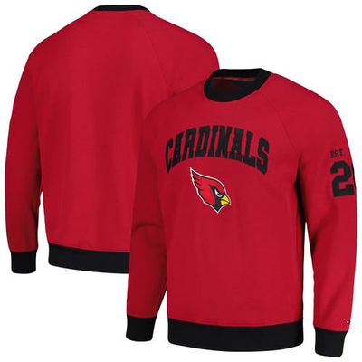 Men's Tommy Hilfiger Cardinal/Black Arizona Cardinals Reese Raglan Tri-Blend Pullover Sweatshirt