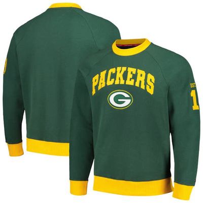 Men's Tommy Hilfiger Green/Gold Green Bay Packers Reese Raglan Tri-Blend Pullover Sweatshirt