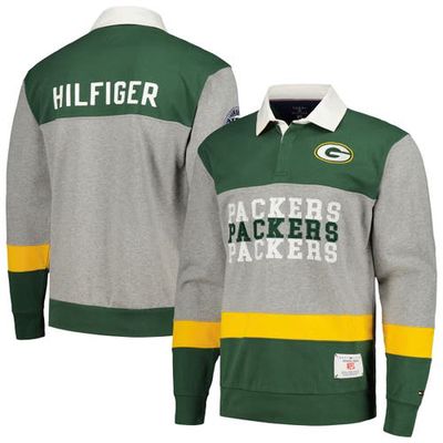 Men's Tommy Hilfiger Green Green Bay Packers Connor Oversized Rugby Long Sleeve Polo