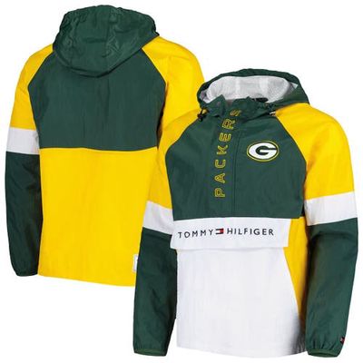 Men's Tommy Hilfiger Green Green Bay Packers Quarter-Zip Pullover Hoodie