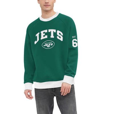 Men's Tommy Hilfiger Green New York Jets Reese Raglan Tri-Blend Pullover Sweatshirt