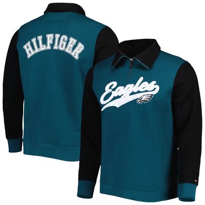 Men's Tommy Hilfiger Midnight Green/Black Philadelphia Eagles Aiden Quarter-Zip Sweatshirt