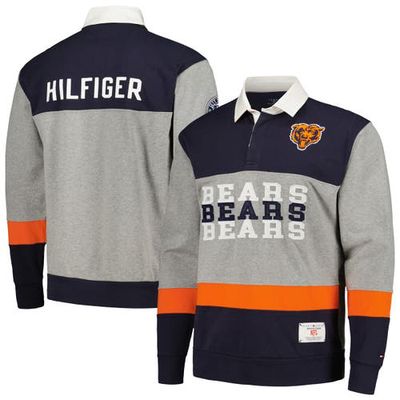 Men's Tommy Hilfiger Navy Chicago Bears Connor Oversized Rugby Long Sleeve Polo