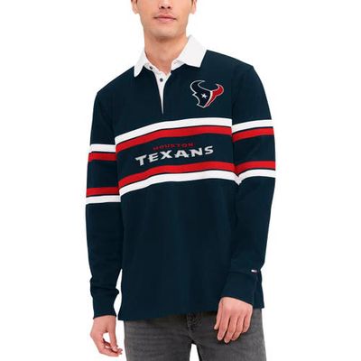 Men's Tommy Hilfiger Navy Houston Texans Cory Varsity Rugby Long Sleeve T-Shirt