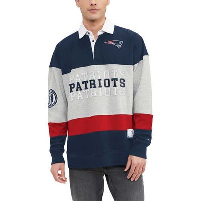 Men's Tommy Hilfiger Navy New England Patriots Connor Oversized Rugby Long Sleeve Polo