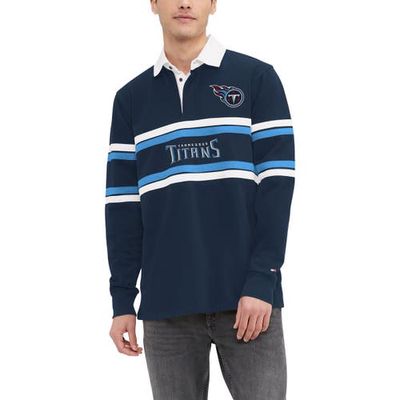 Men's Tommy Hilfiger Navy Tennessee Titans Cory Varsity Rugby Long Sleeve T-Shirt