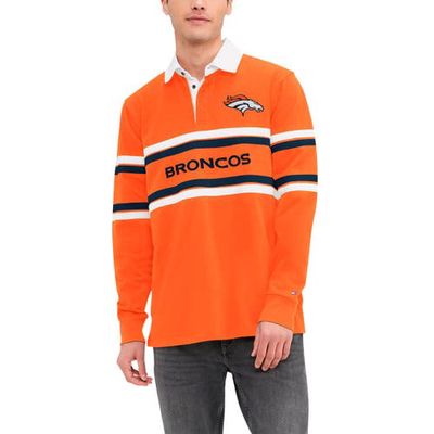 Men's Tommy Hilfiger Orange Denver Broncos Cory Varsity Rugby Long Sleeve T-Shirt