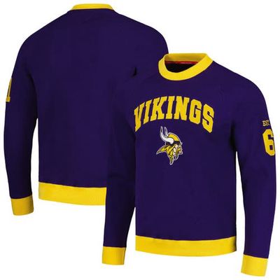 Men's Tommy Hilfiger Purple/Gold Minnesota Vikings Reese Raglan Tri-Blend Pullover Sweatshirt