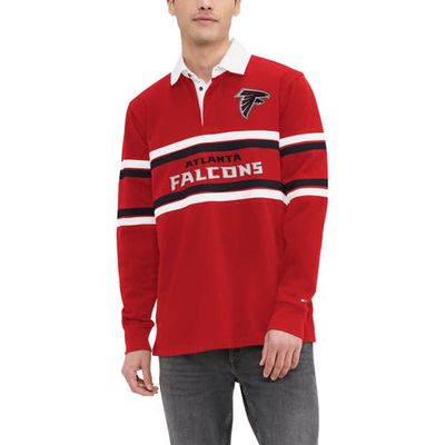 Men's Tommy Hilfiger Red Atlanta Falcons Cory Varsity Rugby Long Sleeve T-Shirt