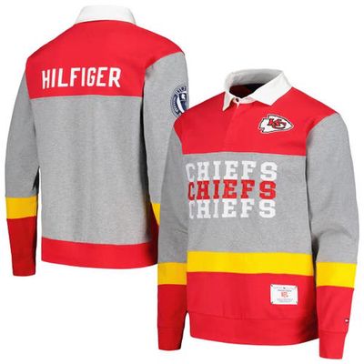Men's Tommy Hilfiger Red Kansas City Chiefs Connor Oversized Rugby Long Sleeve Polo