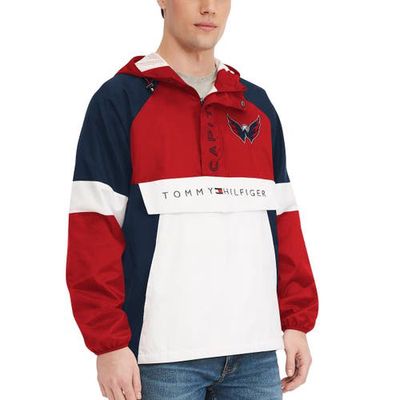 Men's Tommy Hilfiger Red/White Washington Capitals Raglan Quarter-Zip Jacket