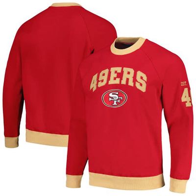 Men's Tommy Hilfiger Scarlet/Gold San Francisco 49ers Reese Raglan Tri-Blend Pullover Sweatshirt
