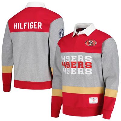 Men's Tommy Hilfiger Scarlet San Francisco 49ers Connor Oversized Rugby Long Sleeve Polo
