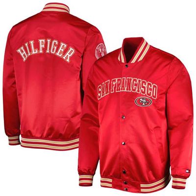 Men's Tommy Hilfiger Scarlet San Francisco 49ers Elliot Varsity Full-Snap Jacket