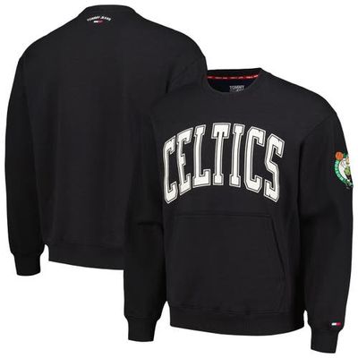 Men's Tommy Jeans Black Boston Celtics Henry Pullover Sweatshirt