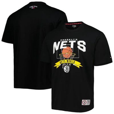 Men's Tommy Jeans Black Brooklyn Nets Tim Backboard T-Shirt