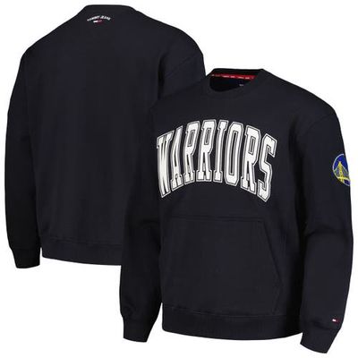 Men's Tommy Jeans Black Golden State Warriors Henry Pullover Sweatshirt
