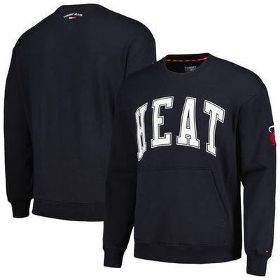 Men's Tommy Jeans Black Miami Heat Henry Pullover Sweatshirt