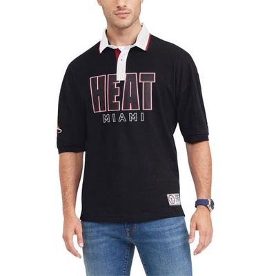 Men's Tommy Jeans Black Miami Heat Stanley Pique Polo