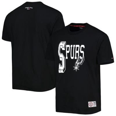Men's Tommy Jeans Black San Antonio Spurs Mel Varsity T-Shirt