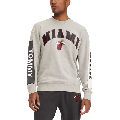Men's Tommy Jeans Gray Miami Heat James Patch Pullover Sweatshirt