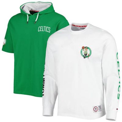 Men's Tommy Jeans Kelly Green/White Boston Celtics Matthew 2-In-1 T-Shirt & Hoodie Combo Set