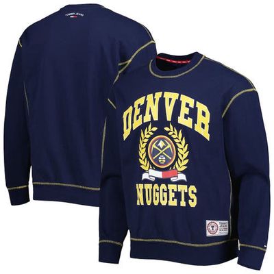Men's Tommy Jeans Navy Denver Nuggets Peter French Terry Pullover Crew Sweatshirt