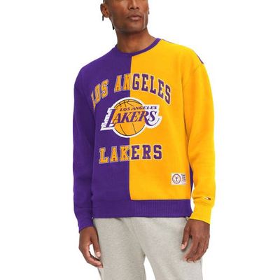 Men's Tommy Jeans Purple/Gold Los Angeles Lakers Keith Split Pullover Sweatshirt