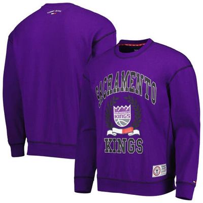 Men's Tommy Jeans Purple Sacramento Kings Peter French Terry Pullover Crew Sweatshirt