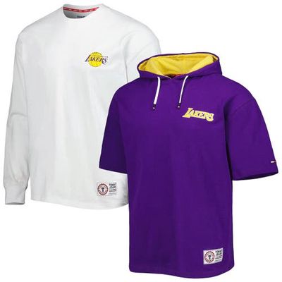 Men's Tommy Jeans Purple/White Los Angeles Lakers Matthew 2 In 1 T-Shirt & Hoodie Combo Set