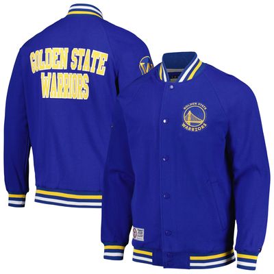 Men's Tommy Jeans Royal Golden State Warriors Dane Raglan Full-Snap Varsity Jacket