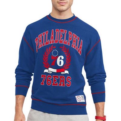 Men's Tommy Jeans Royal Philadelphia 76ers Peter French Terry Pullover Sweatshirt