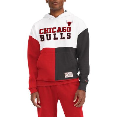 Men's Tommy Jeans White/Red Chicago Bulls Andrew Split Pullover Hoodie