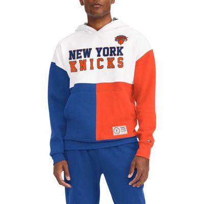 Men's Tommy Jeans White/Royal New York Knicks Andrew Split Pullover Hoodie