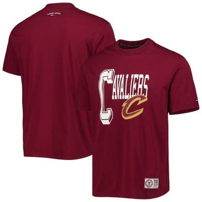 Men's Tommy Jeans Wine Cleveland Cavaliers Mel Varsity T-Shirt in Cardinal