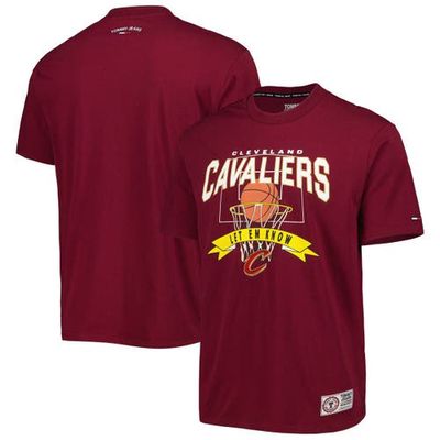 Men's Tommy Jeans Wine Cleveland Cavaliers Tim Backboard T-Shirt in Cardinal