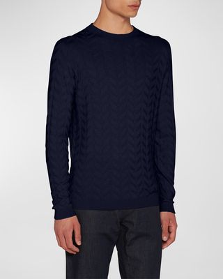 Men's Tonal Chevron Crewneck Sweater