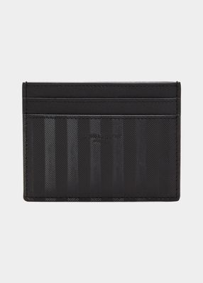 Men's Tonal Embossed Leather Card Case