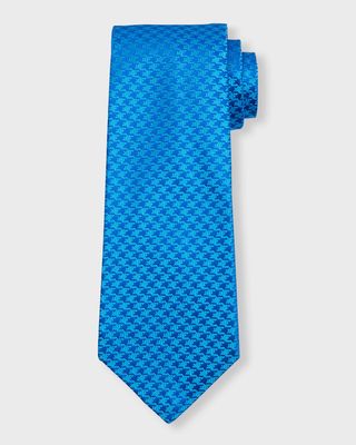 Men's Tonal Houndstooth Silk Tie